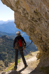 Bergsteiger in den Dolomiten - Alpen