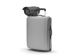 Security - video surveillance camera and suitcase