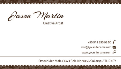 Brown decorative business card