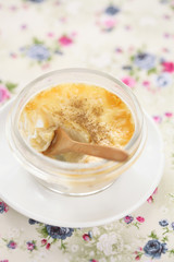 Creme Brulee in transparent pot