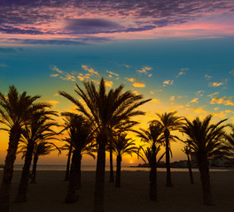 Obraz na płótnie Canvas Javea Plaża w El Arenal, wschód słońca, Morza Śródziemnego Hiszpania