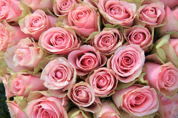 Obraz na płótnie Canvas Pink roses in a wedding arrangement