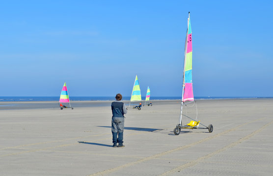 la le&ccedil;on de char &agrave; voile &agrave; Sainte-C&eacute;cile plage