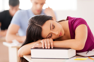 Sleeping student.