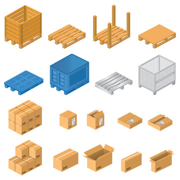 Pallets and boxes