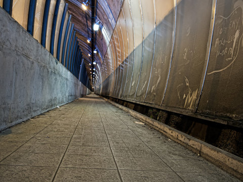 Tunnel, Urban Landscape With Rubbish - Dirty And Neglected