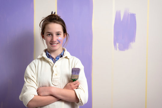 Girl paints