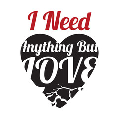 Depressive broken heart with words on it.