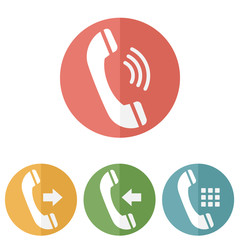 Phone icons set on white background. Vector illustration.