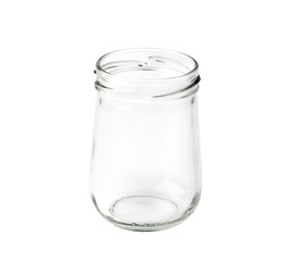 Empty jam jar isolated on a white