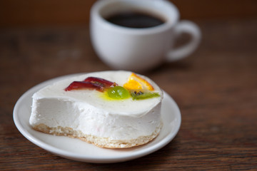 Cake and cup of coffee