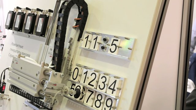 Industrial pneumatic robot, clock imitation