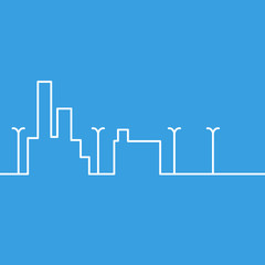 Fototapeta premium Line city scene.