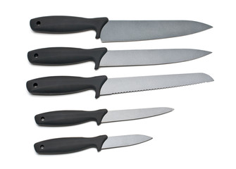 Obraz premium Set of steel kitchen knives