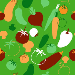 Seamless texture with various vegetables