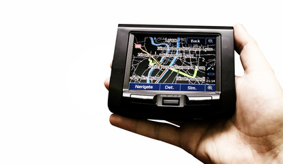 Gps in a man hand.