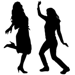 Vector silhouette of people.