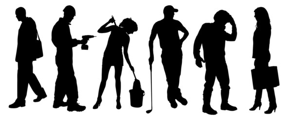 Vector silhouettes of different people.