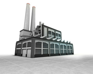 isolated factory as industrial production engine