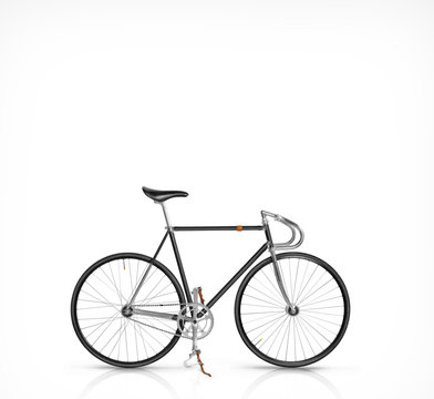 Classic fixed gear bicycle isolated on white