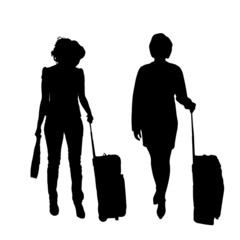 Vector silhouettes of businesswoman.