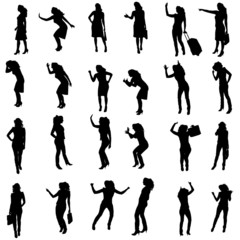 Vector silhouette of woman.