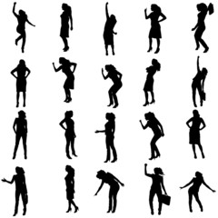 Vector silhouette of woman.