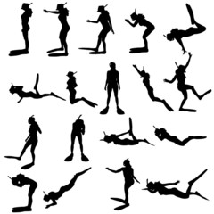 Vector silhouette of a woman.