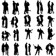 Vector silhouette of people.