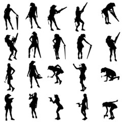 Fototapeta premium Vector silhouette of a people.