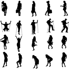 Vector silhouettes of different people.