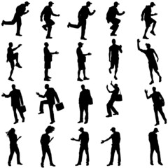 Vector silhouettes of different people.