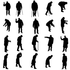 Vector silhouettes of different people.