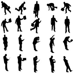 Vector silhouettes of different people.