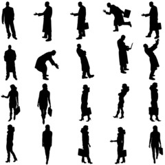 Vector silhouettes of different people.