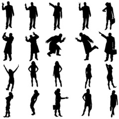 Vector silhouettes of different people.