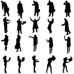 Vector silhouettes of different people.