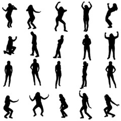 Vector silhouettes of different people.