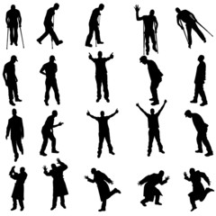 Vector silhouettes of different people.