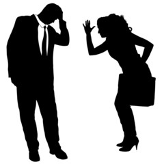 Vector silhouettes of business people.