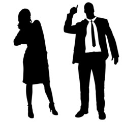 Vector silhouettes of business people.