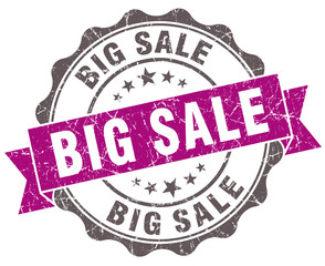 Big sale violet grunge retro style isolated seal