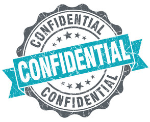 Confidential blue grunge vintage isolated seal