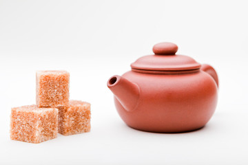 Teapot and sugar