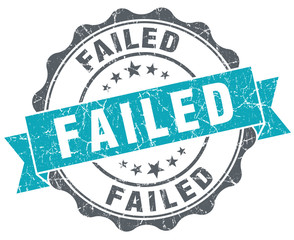 Fototapeta premium Failed turquoise grunge retro style isolated seal