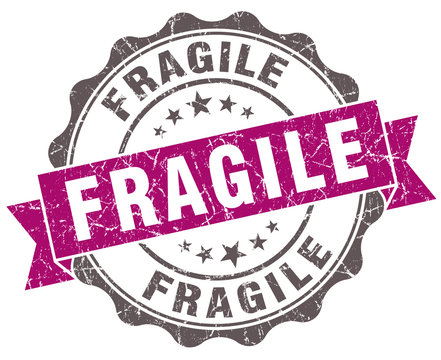 Fragile violet grunge retro style isolated seal
