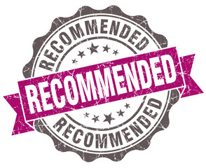 Fototapeta premium Recommended violet grunge retro style isolated seal
