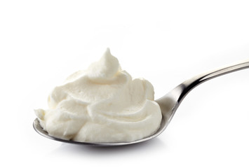 whipped cream in a spoon