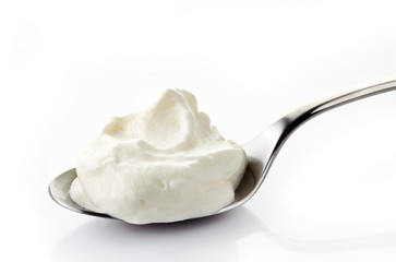 Fototapeta na wymiar whipped cream in a spoon
