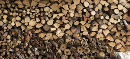 Log store storing winter fuel